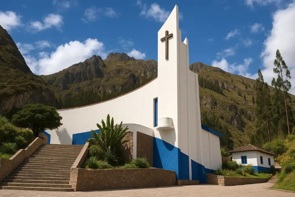 Representación visual de la fachada de la capilla del señor de muruhuay