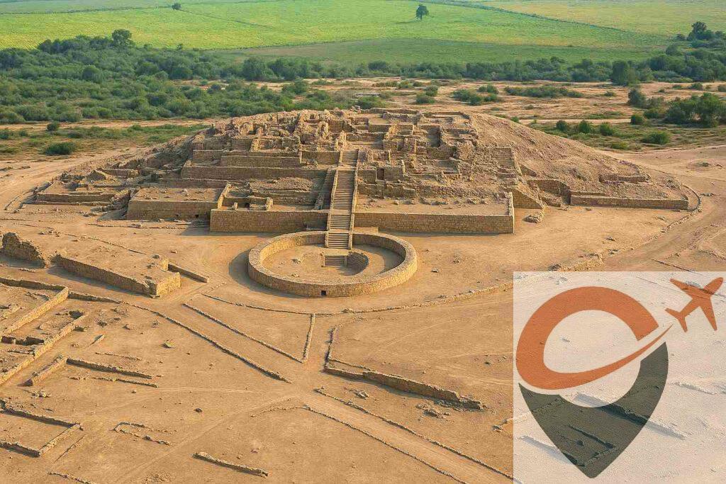 Vista aérea de la Ciudad Sagrada de Caral, uno de los centros urbanos más antiguos de América, ubicada en la costa central del Perú.
