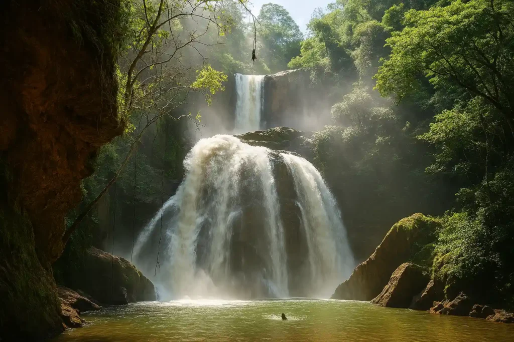 Catarata Bayoz en medio de la selva de Junín, uno de los lugares turísticos de Junín más impresionantes.