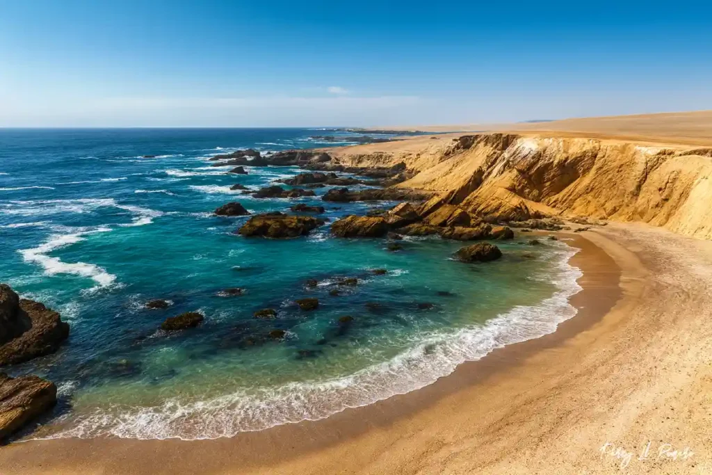 Playa Tuquillo de aguas turquesas y arena blanca