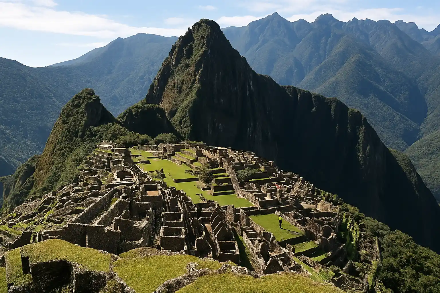 Vista panorámica del santuario histórico de Machu Picchu, ícono del turismo en Perú.