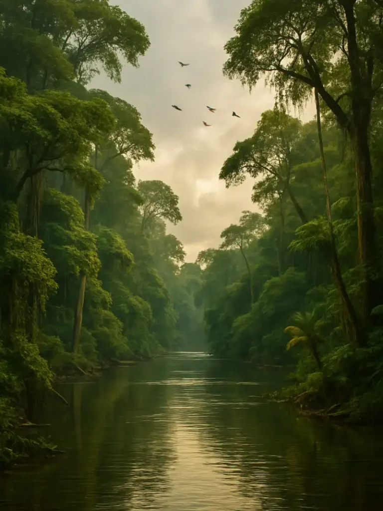 Ríos y vegetación exuberante de la selva amazónica, parte esencial de los lugares turísticos del Perú.