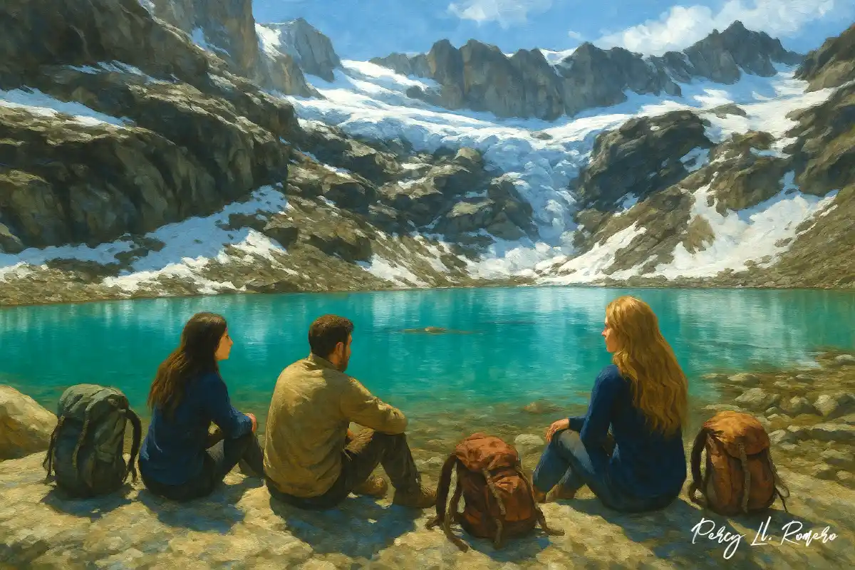 Admirando el Nevado Huaytapallana y laguna en las faldas