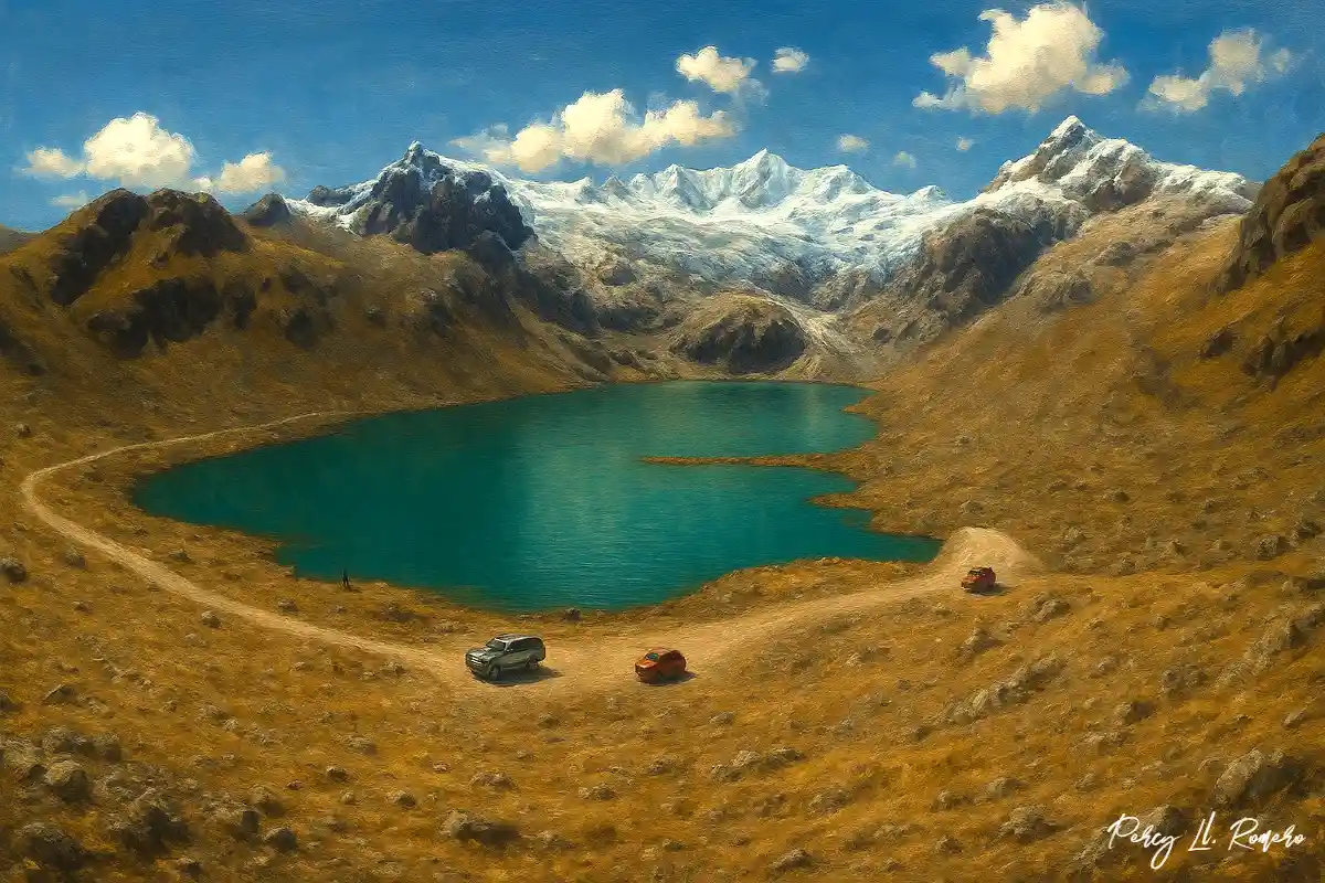 Nevado huaytapallana en epoca seca y cielo despejado